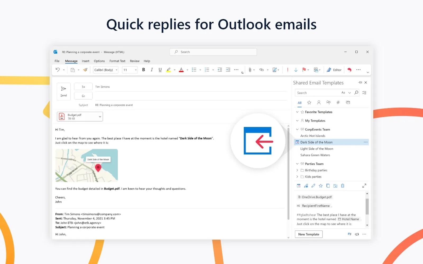 Shared Email Templates 2 — screenshot from the Microsoft Marketplace listing