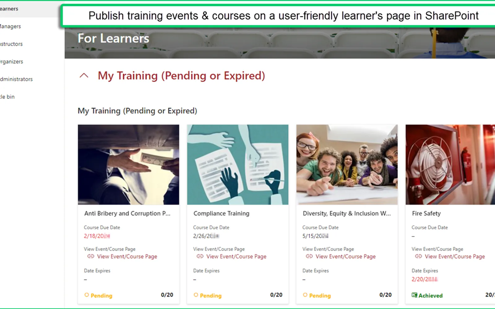 SharePoint|sapiens Employee Training Management — screenshot from the Microsoft Marketplace listing