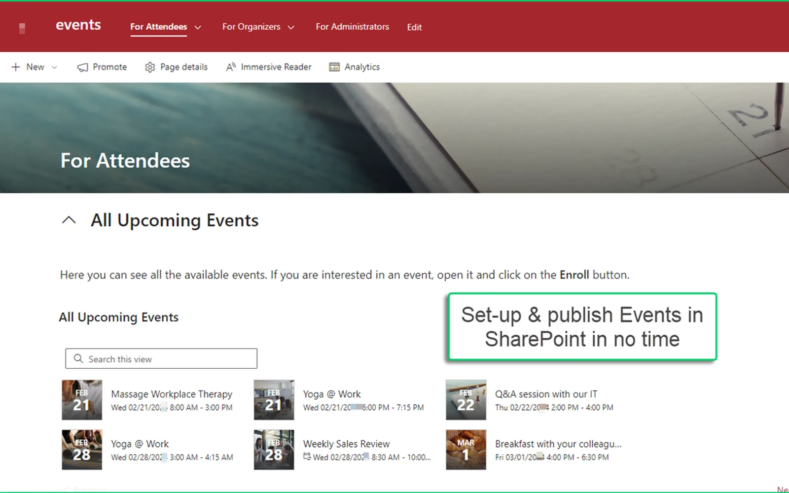 SharePoint|sapiens Event Management — screenshot from the Microsoft Marketplace listing