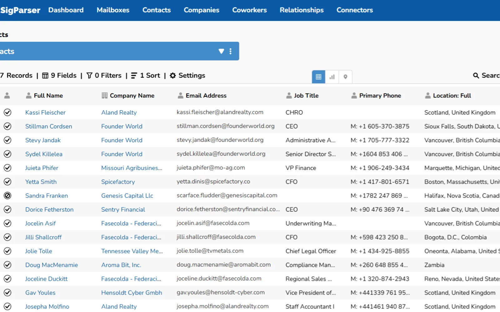 SigParser — screenshot from the Microsoft Marketplace listing