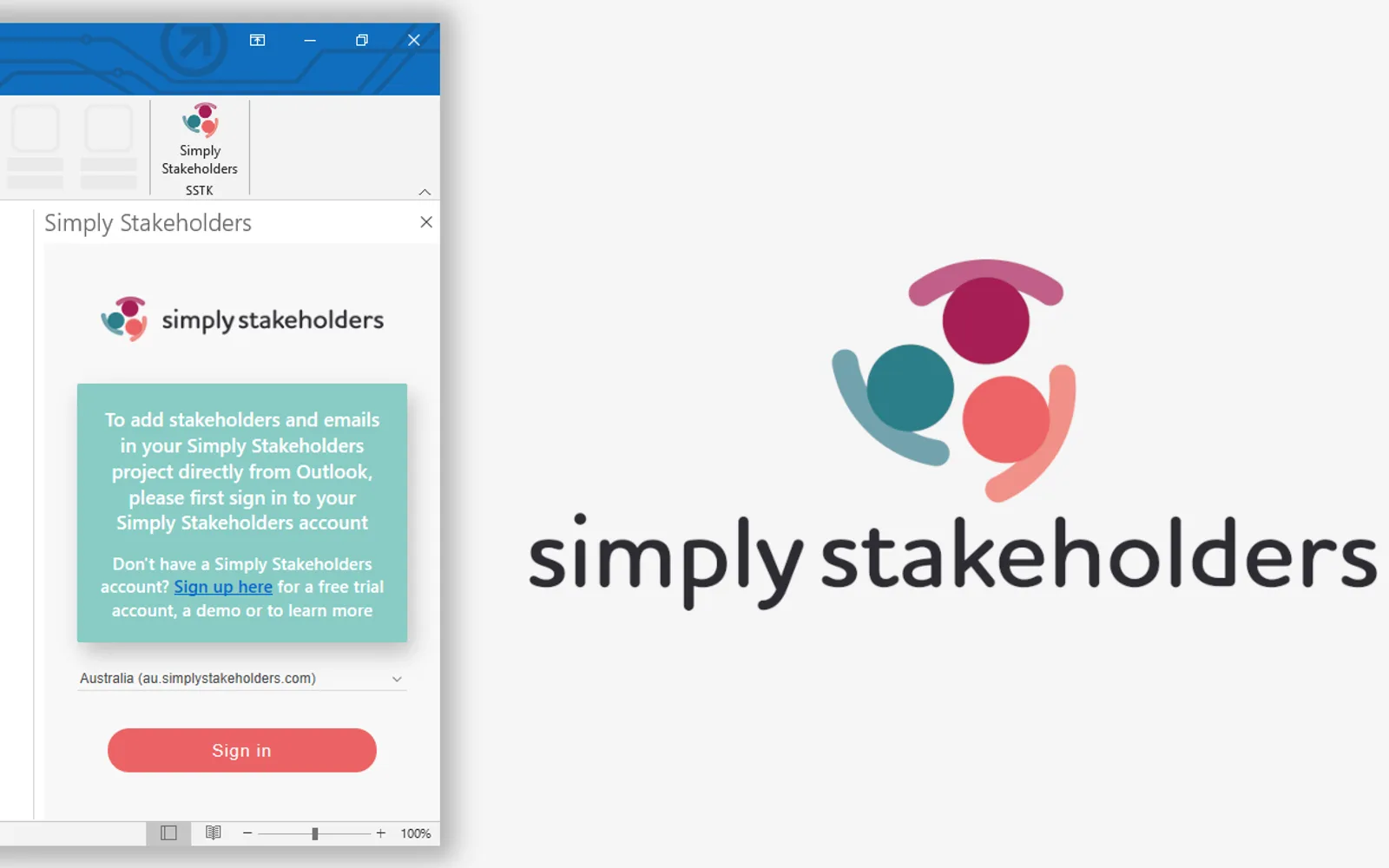 Simply Stakeholders — screenshot from the Microsoft Marketplace listing