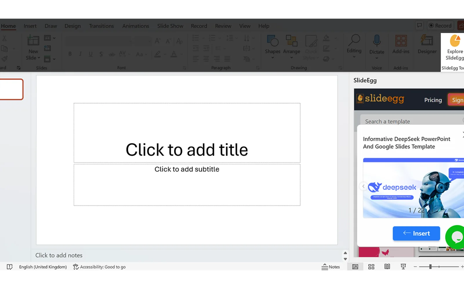 SlideEgg — screenshot from the Microsoft Marketplace listing