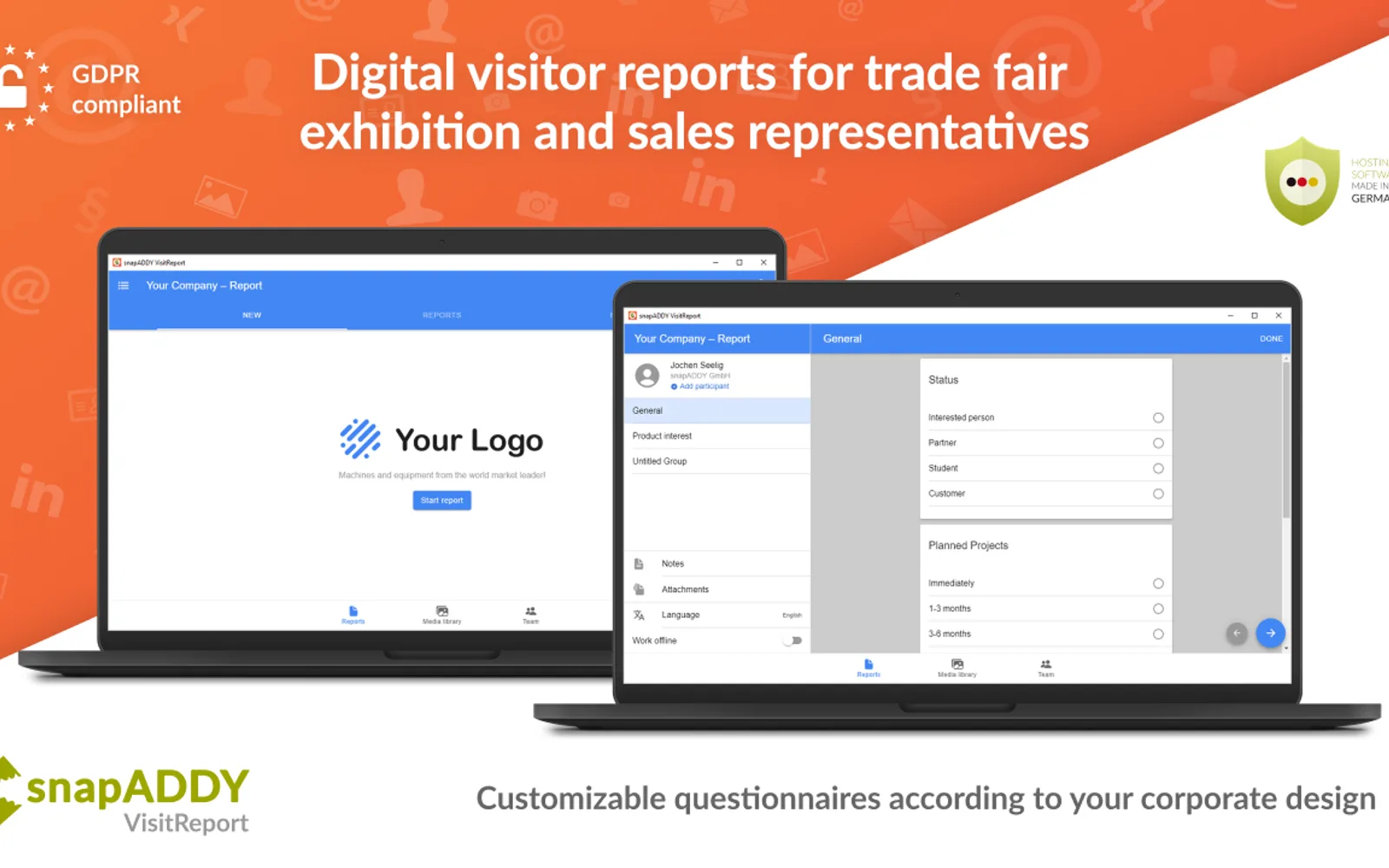 snapADDY VisitReport — screenshot from the Microsoft Marketplace listing