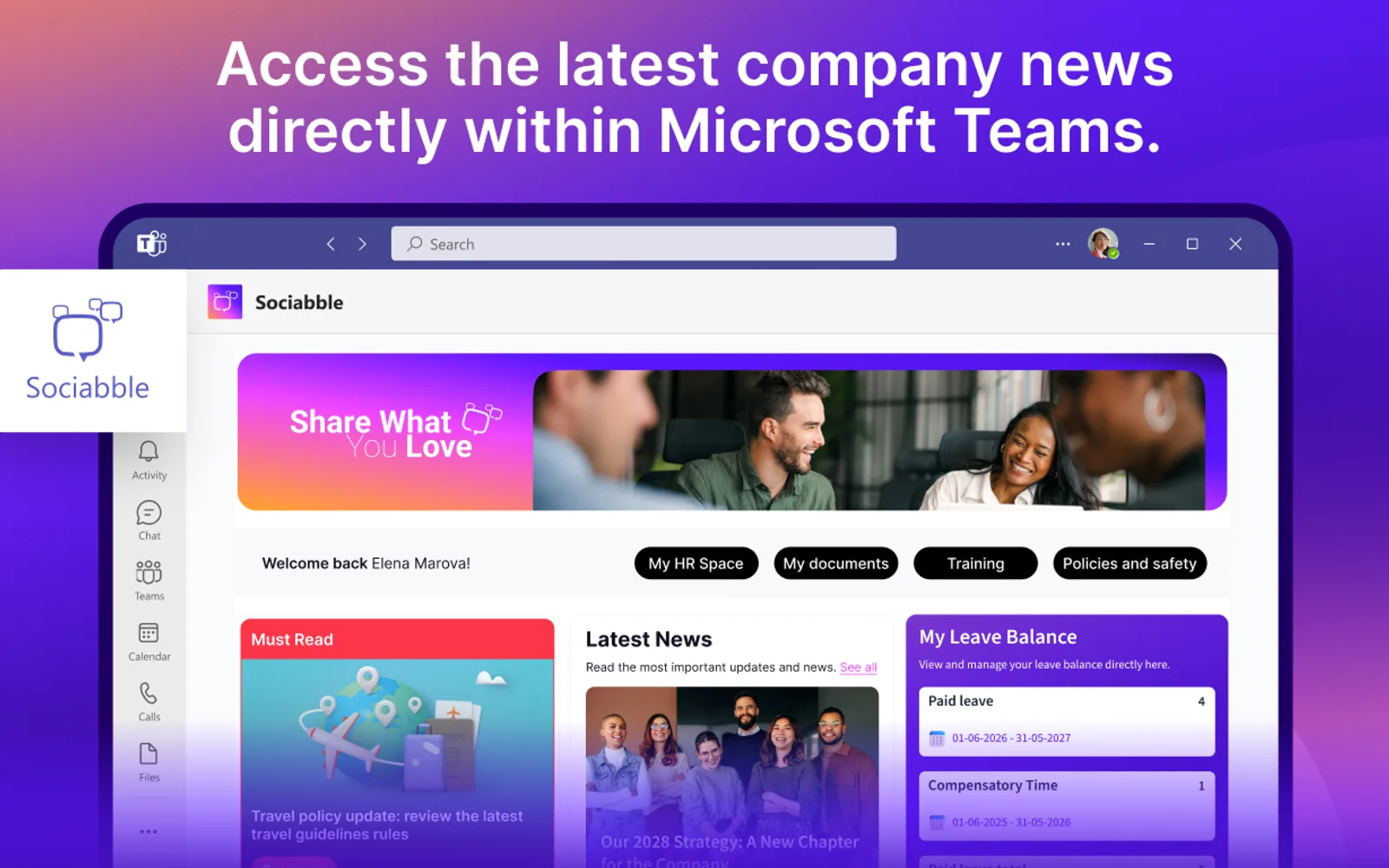 Sociabble — screenshot from the Microsoft Marketplace listing