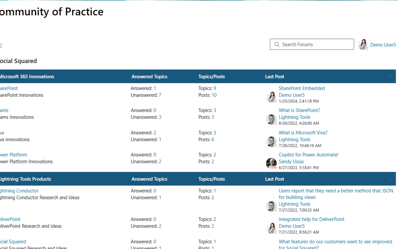 Social Squared Forums — screenshot from the Microsoft Marketplace listing
