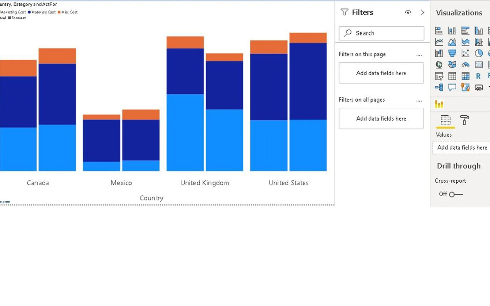 Stacked Clustered Chart — screenshot from the Microsoft Marketplace listing