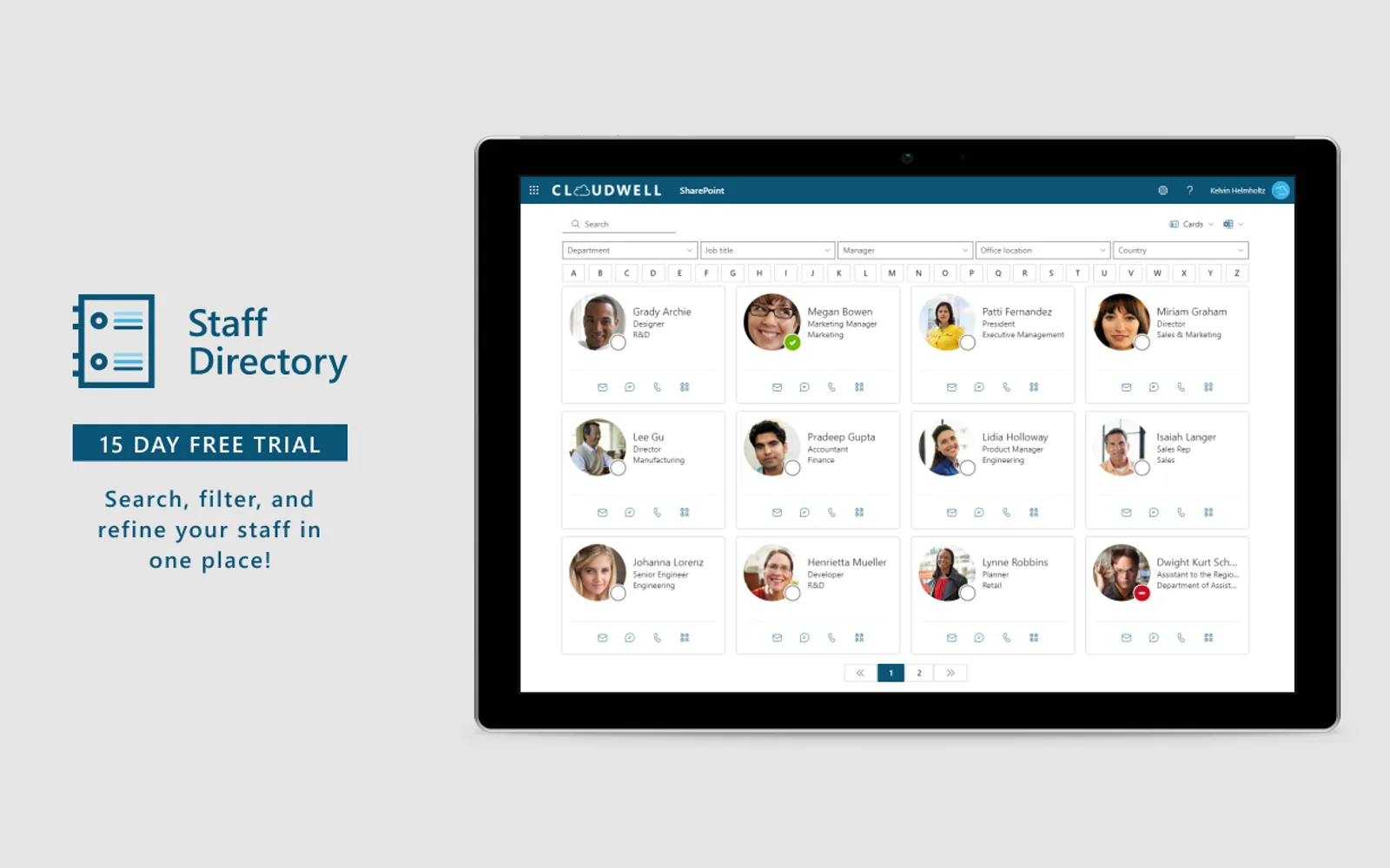 Staff Directory by Cloudwell — screenshot from the Microsoft Marketplace listing