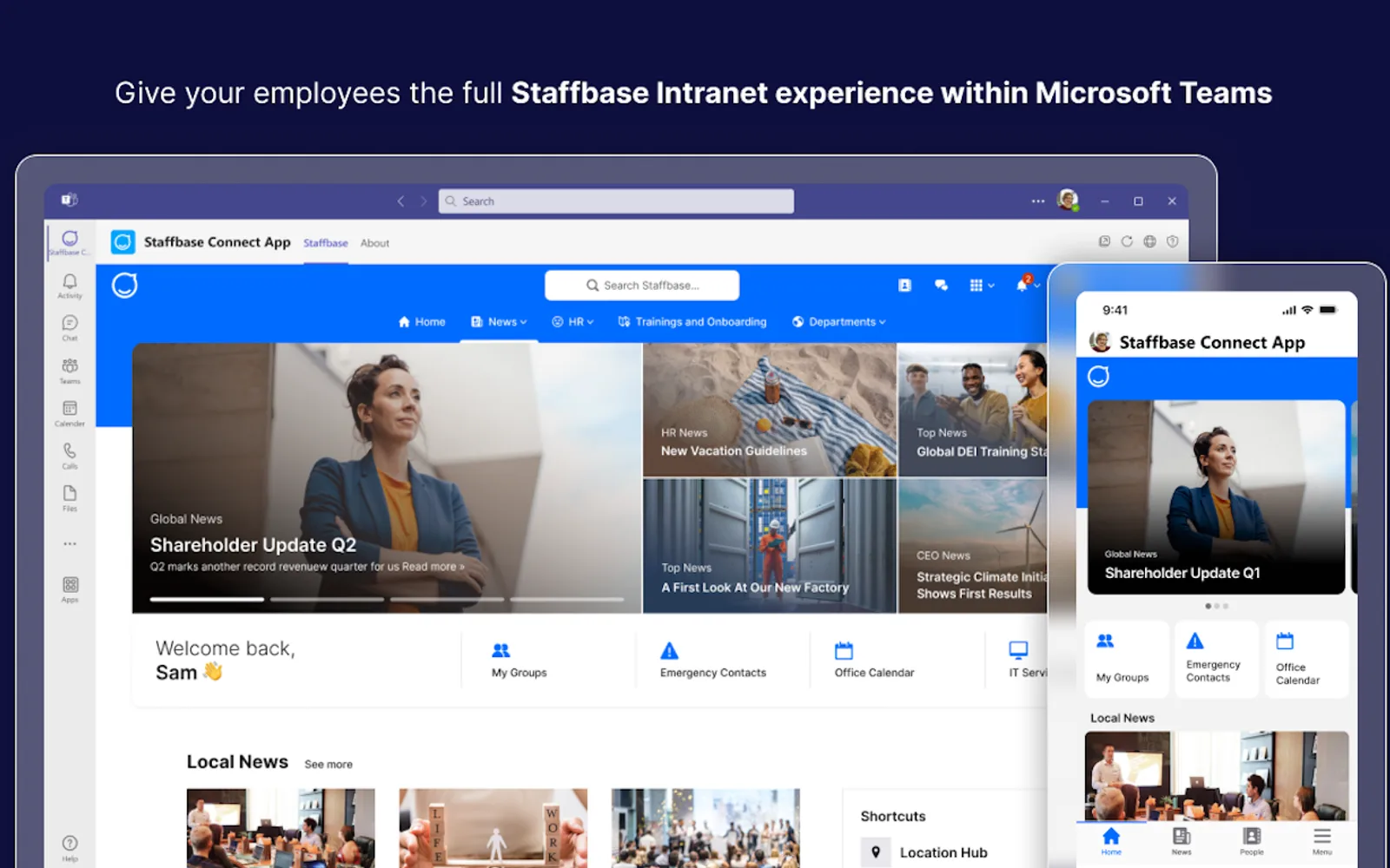Staffbase Connect App — screenshot from the Microsoft Marketplace listing