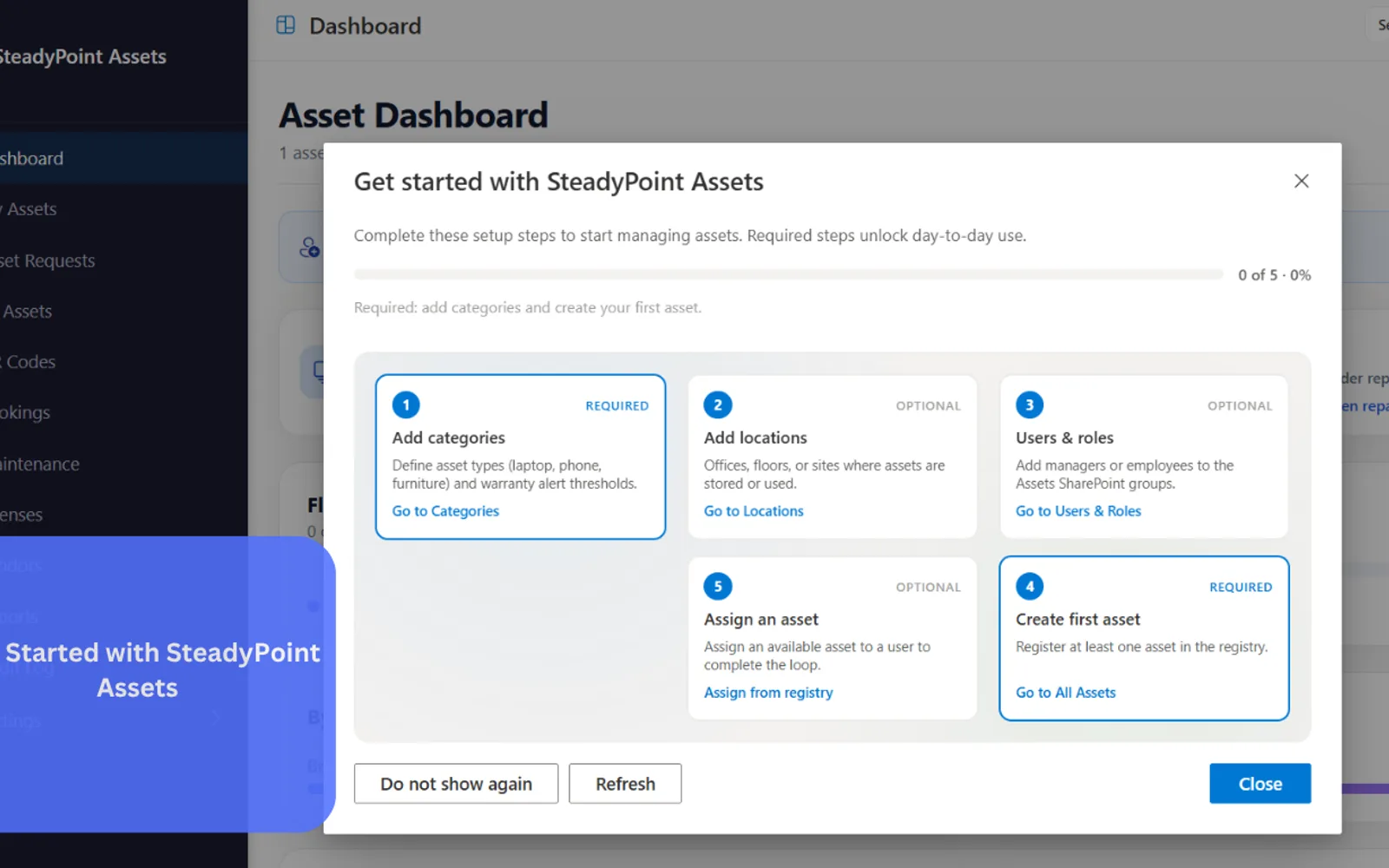 SteadyPoint Assets — screenshot from the Microsoft Marketplace listing