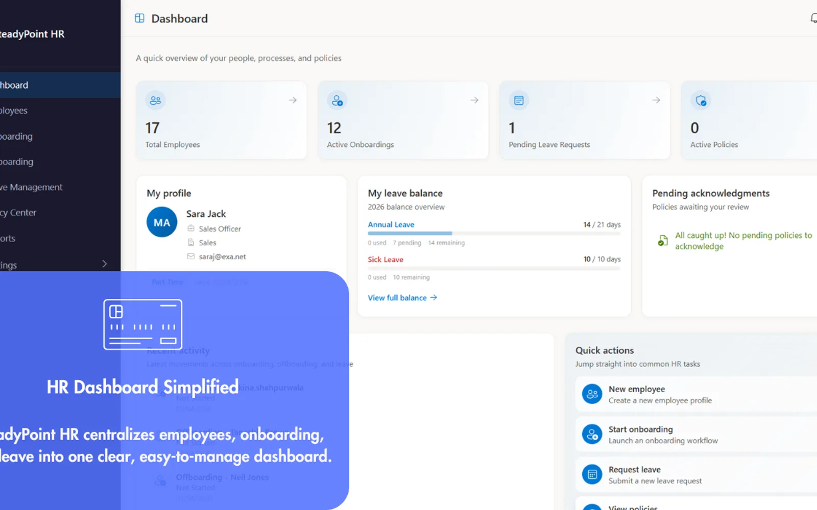 SteadyPoint HR — screenshot from the Microsoft Marketplace listing