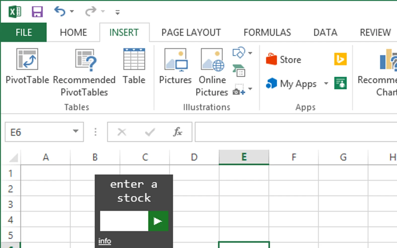 Stock Tile — screenshot from the Microsoft Marketplace listing