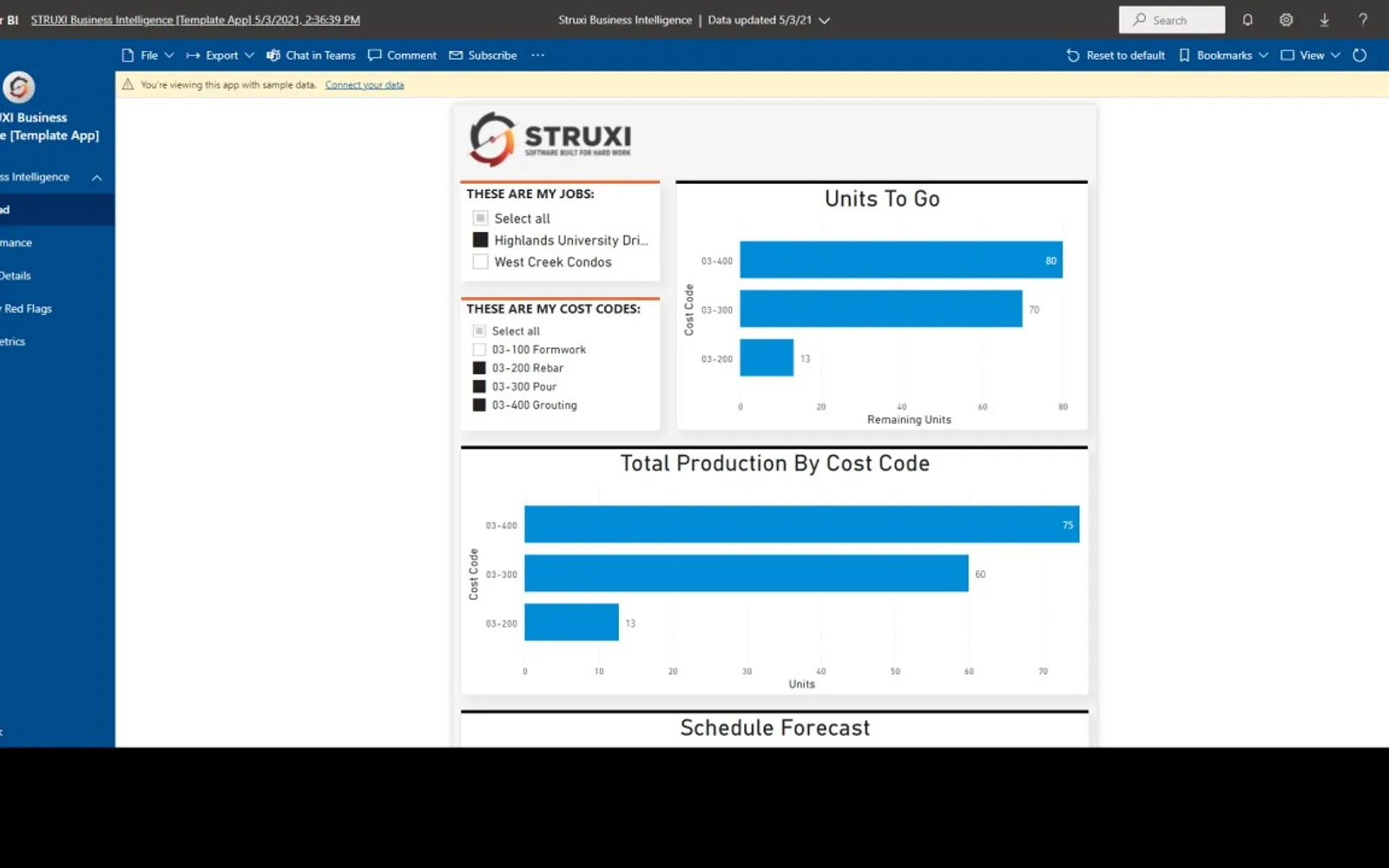 STRUXI Business Intelligence — screenshot from the Microsoft Marketplace listing