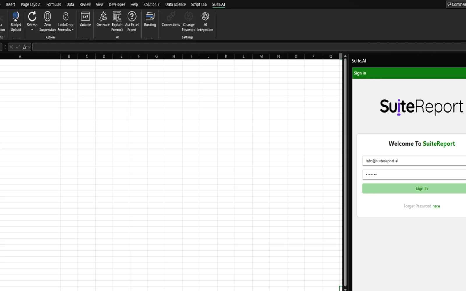 SuiteReport — screenshot from the Microsoft Marketplace listing