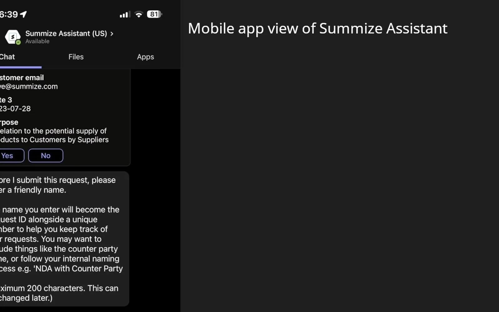 Summize Assistant — screenshot from the Microsoft Marketplace listing
