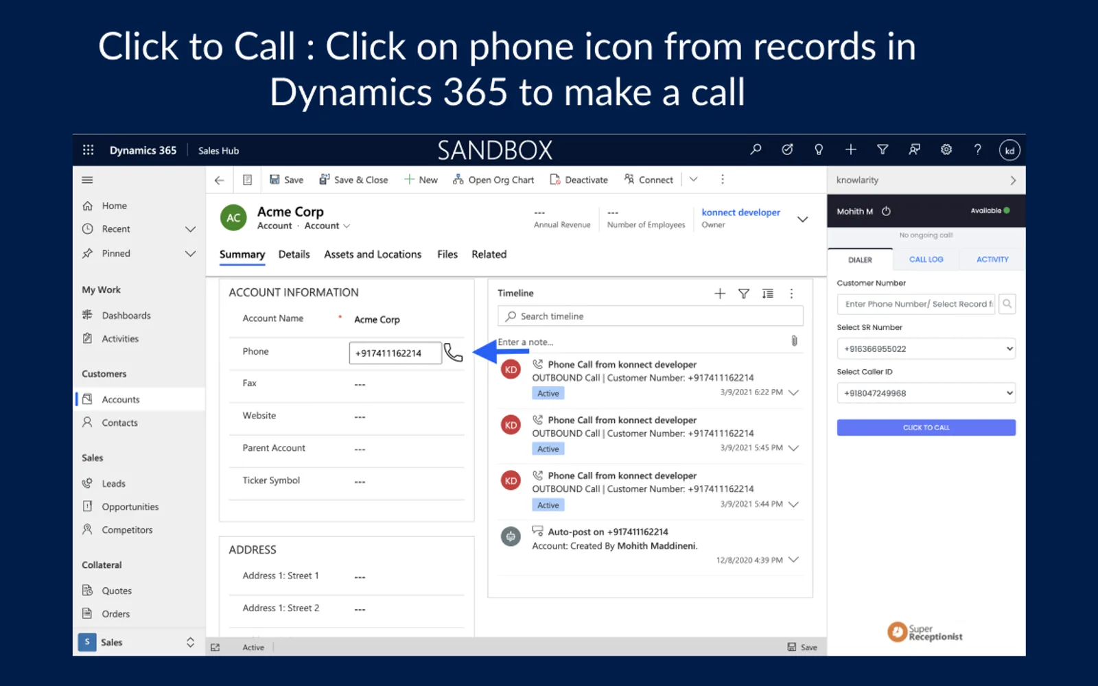 Super Receptionist — screenshot from the Microsoft Marketplace listing