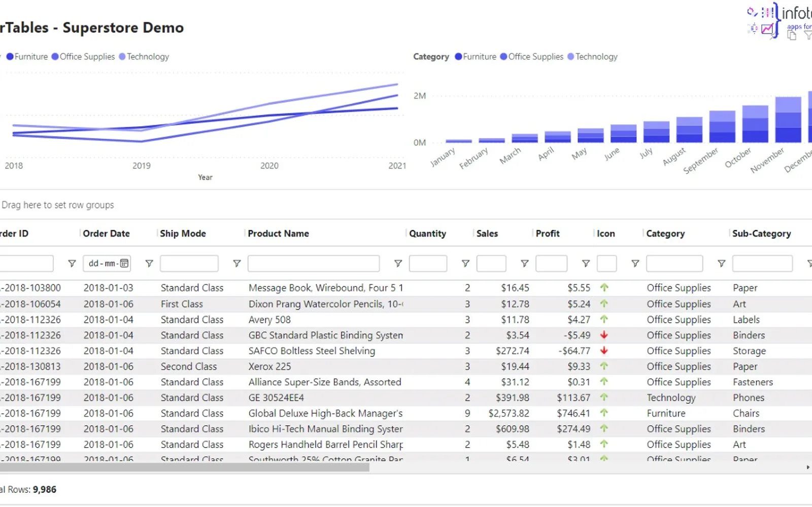 SuperTables Legacy — screenshot from the Microsoft Marketplace listing