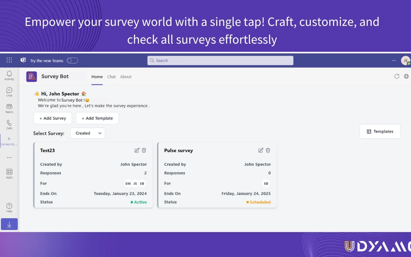 Survey Bot — screenshot from the Microsoft Marketplace listing
