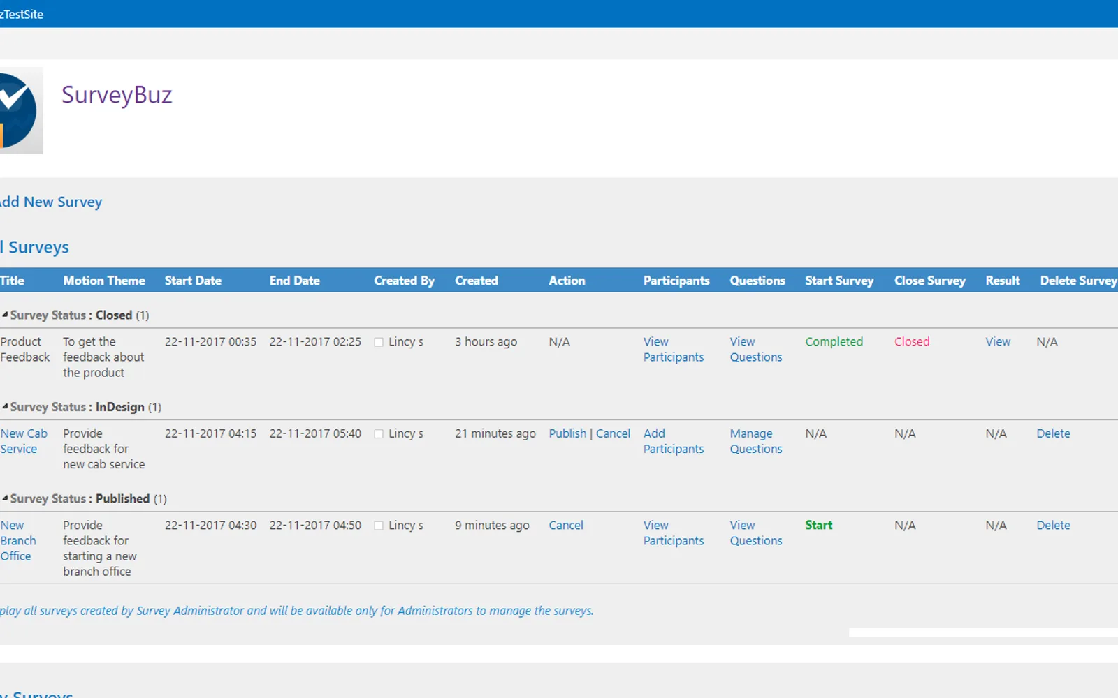 SurveyBuz — screenshot from the Microsoft Marketplace listing