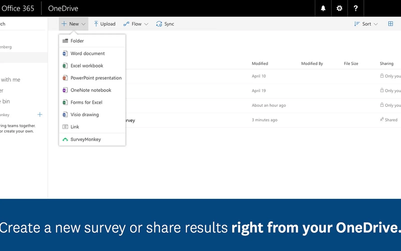 SurveyMonkey OneDrive — screenshot from the Microsoft Marketplace listing