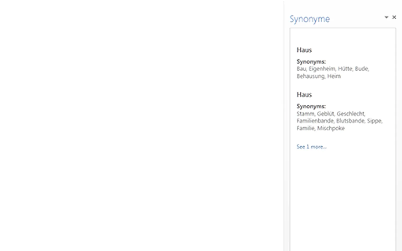 Synonyme — screenshot from the Microsoft Marketplace listing