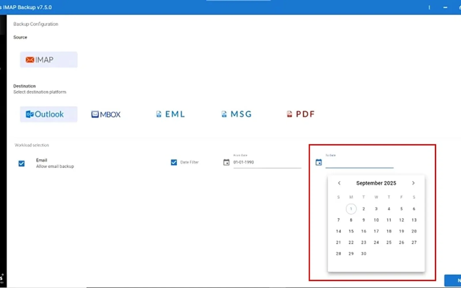 SysTools Email Backup Wizard — screenshot from the Microsoft Marketplace listing