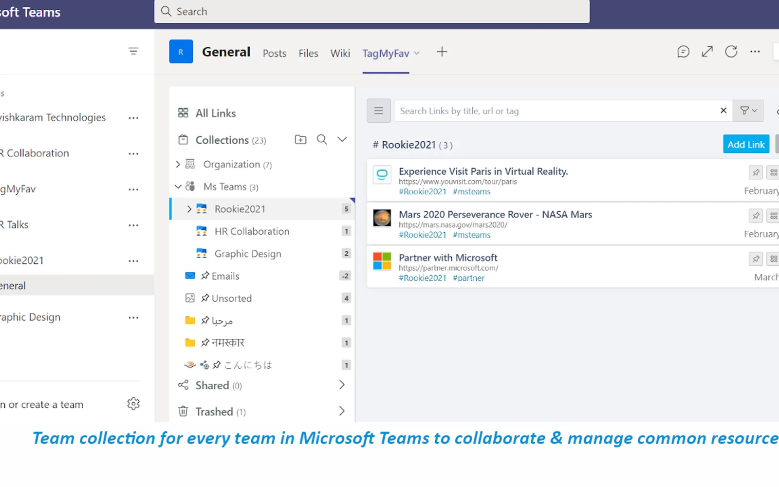 TagMyFav Bookmark for Teams, Outlook & Word — screenshot from the Microsoft Marketplace listing