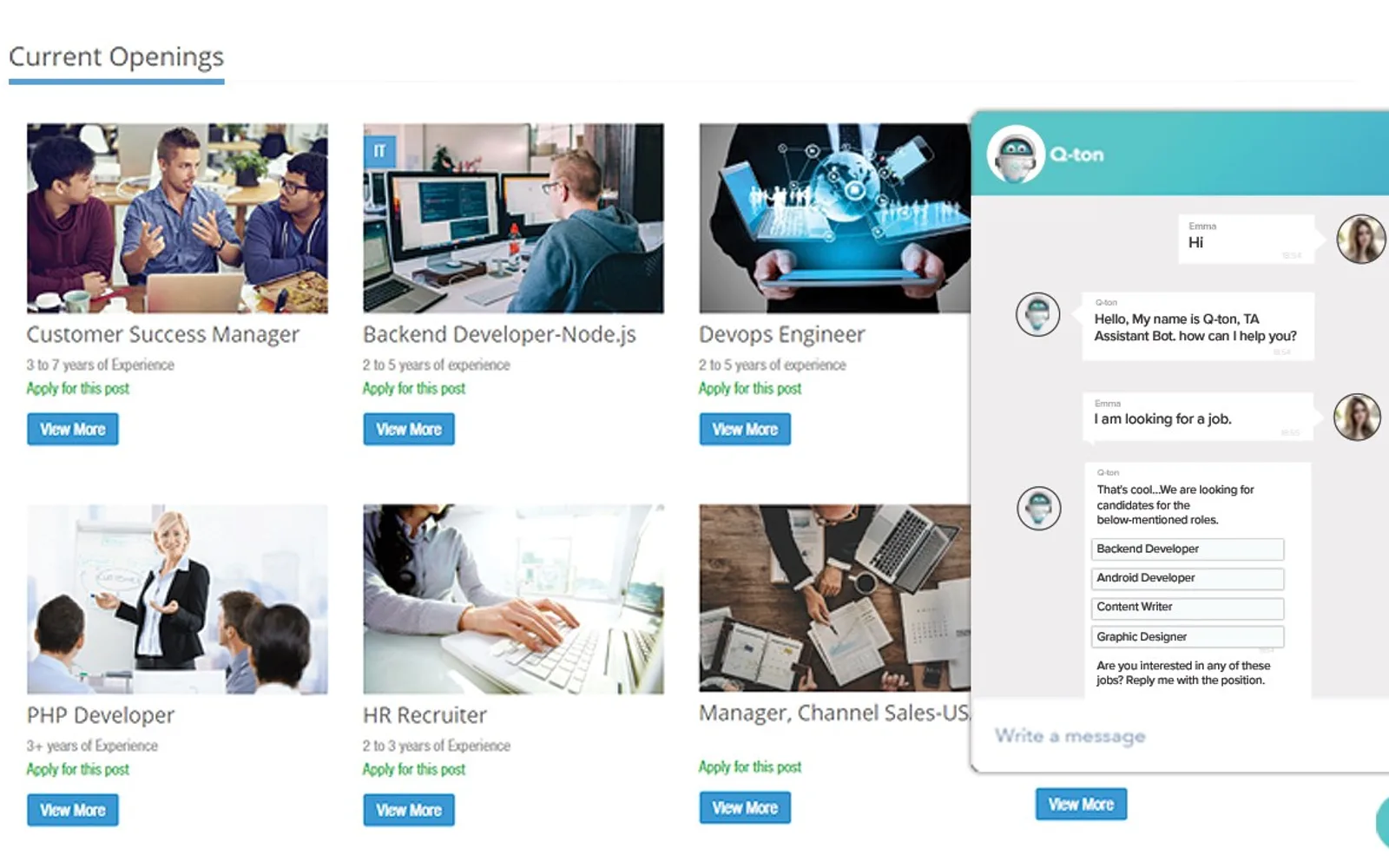 Talview Chatbot — screenshot from the Microsoft Marketplace listing