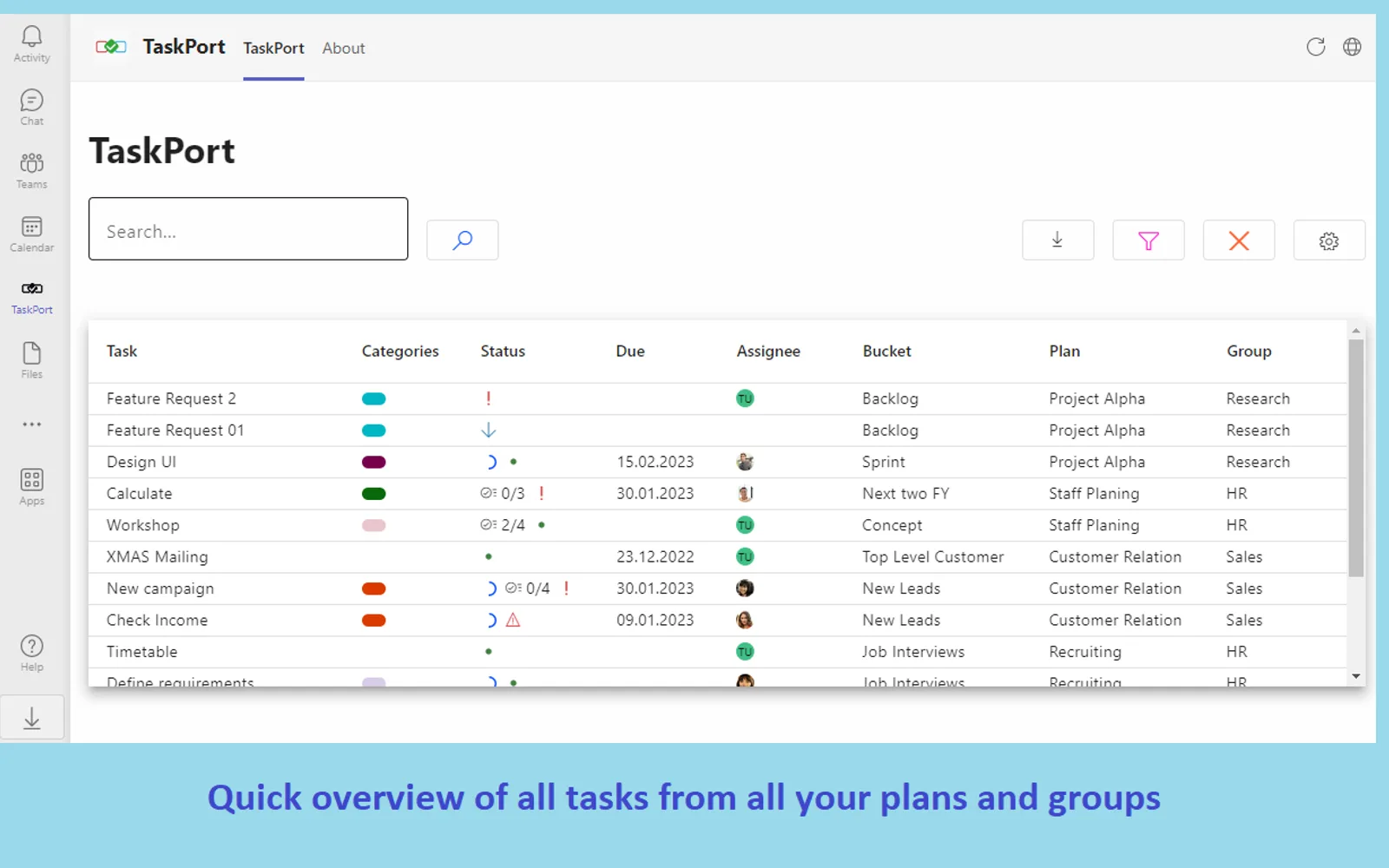 TaskPort — screenshot from the Microsoft Marketplace listing
