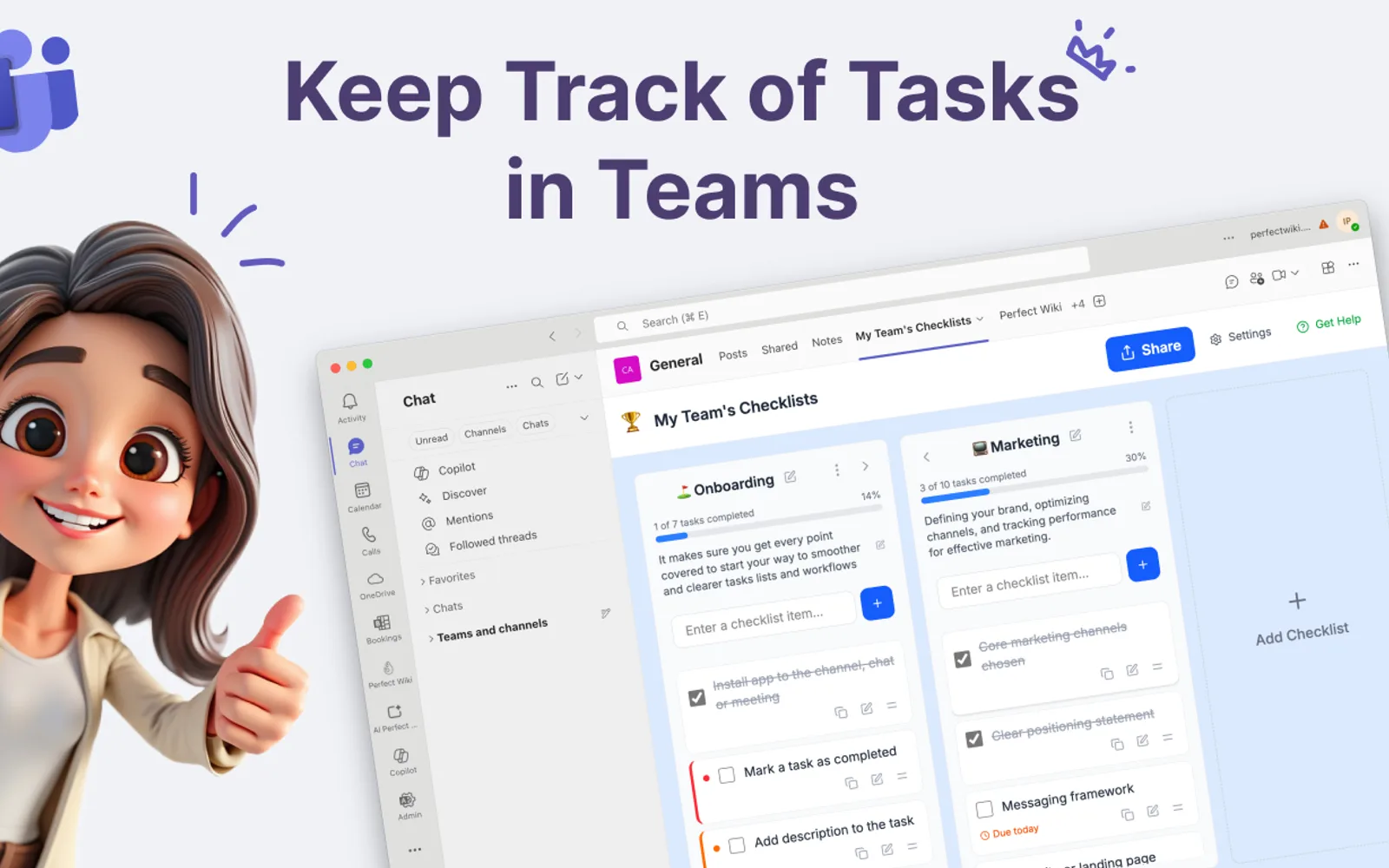 Tasks Checklist — screenshot from the Microsoft Marketplace listing