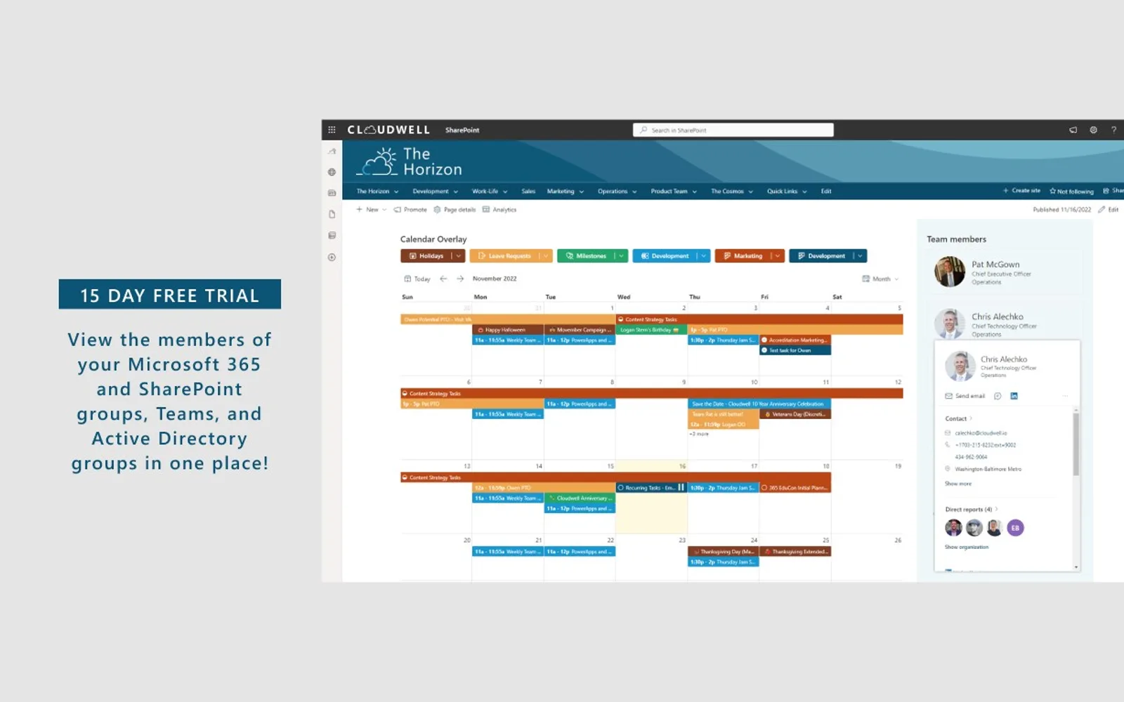Team Members — screenshot from the Microsoft Marketplace listing