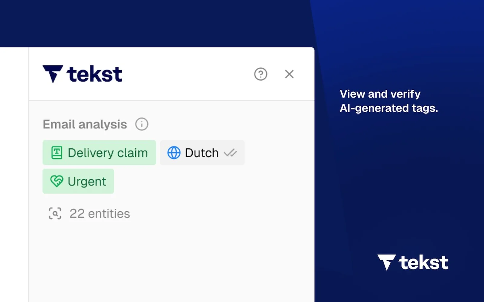 Tekst — screenshot from the Microsoft Marketplace listing