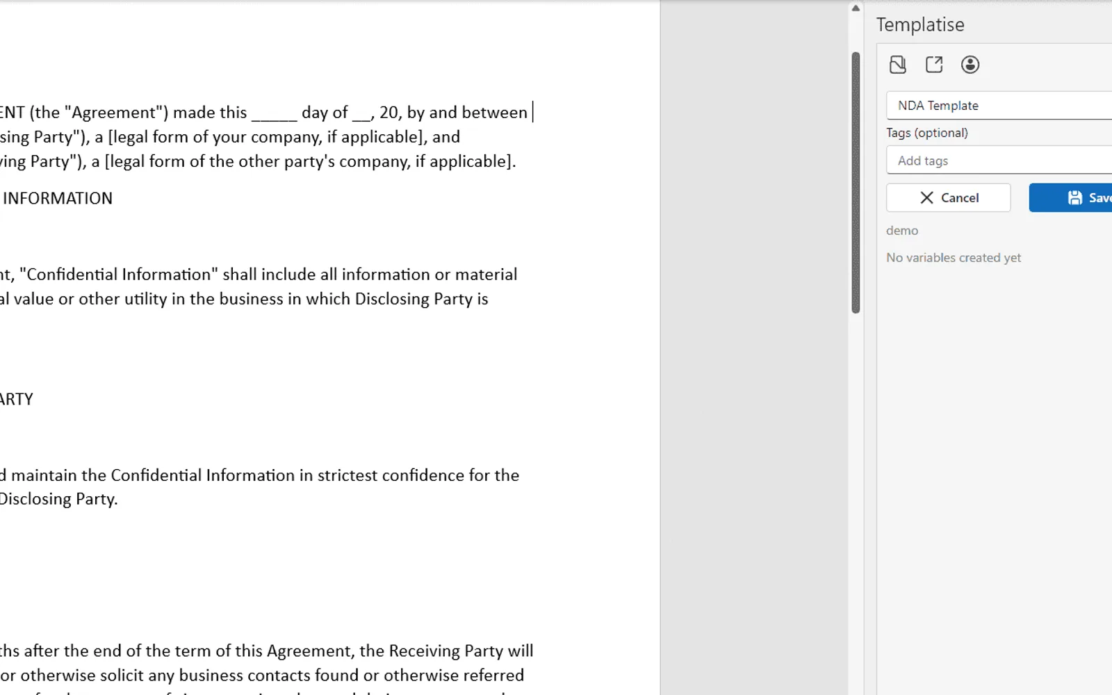 Templatise — screenshot from the Microsoft Marketplace listing