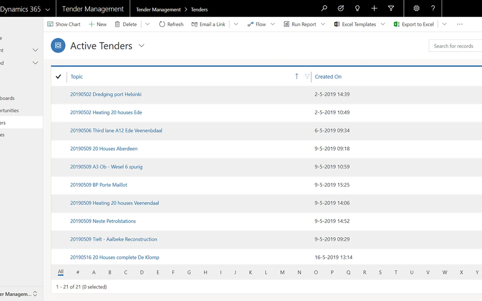 Tender Management — screenshot from the Microsoft Marketplace listing