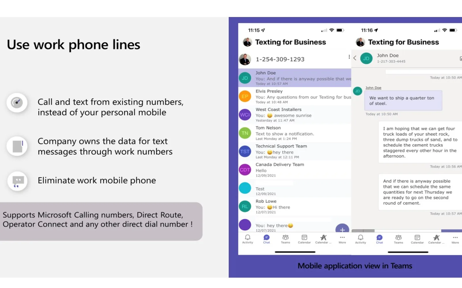 Texting — screenshot from the Microsoft Marketplace listing