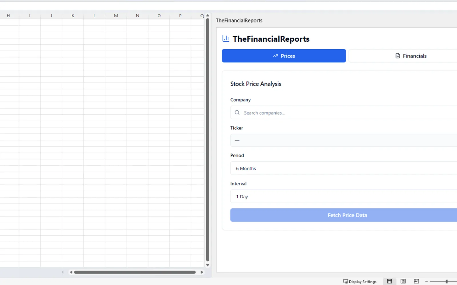 TheFinancialReports — screenshot from the Microsoft Marketplace listing