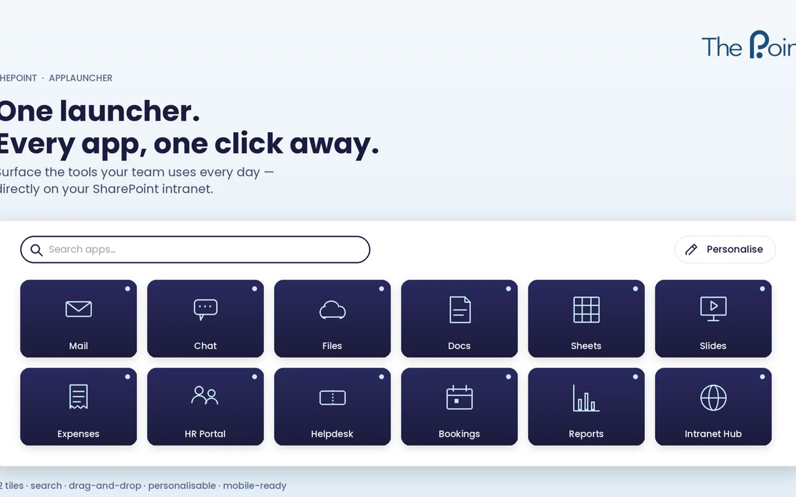 ThePoint AppLauncher — screenshot from the Microsoft Marketplace listing
