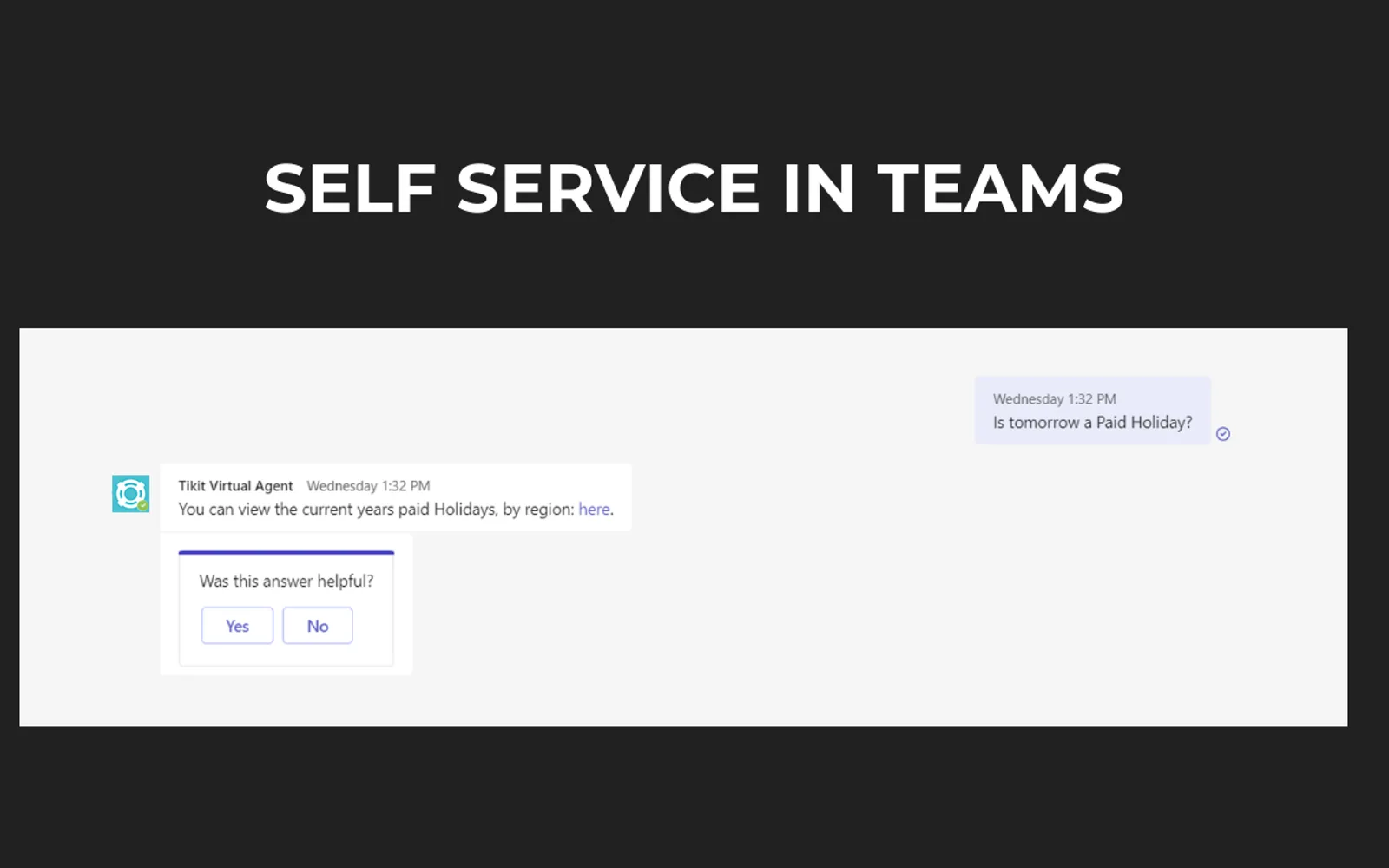 Tikit Virtual Agent — screenshot from the Microsoft Marketplace listing