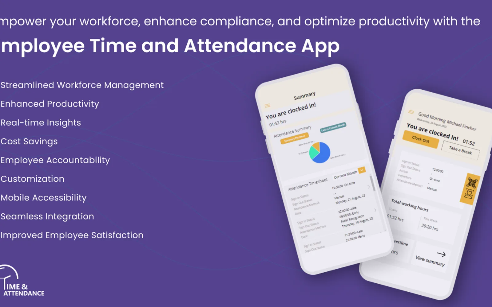 Time & Attendance App — screenshot from the Microsoft Marketplace listing