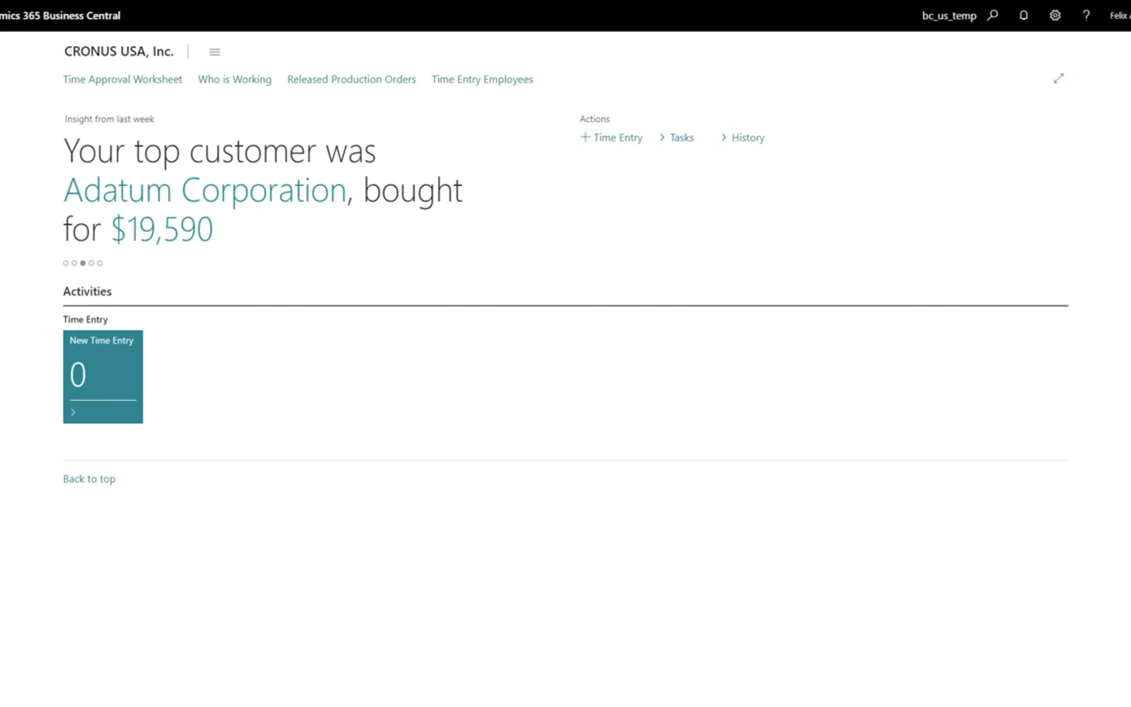 Time Entry — screenshot from the Microsoft Marketplace listing