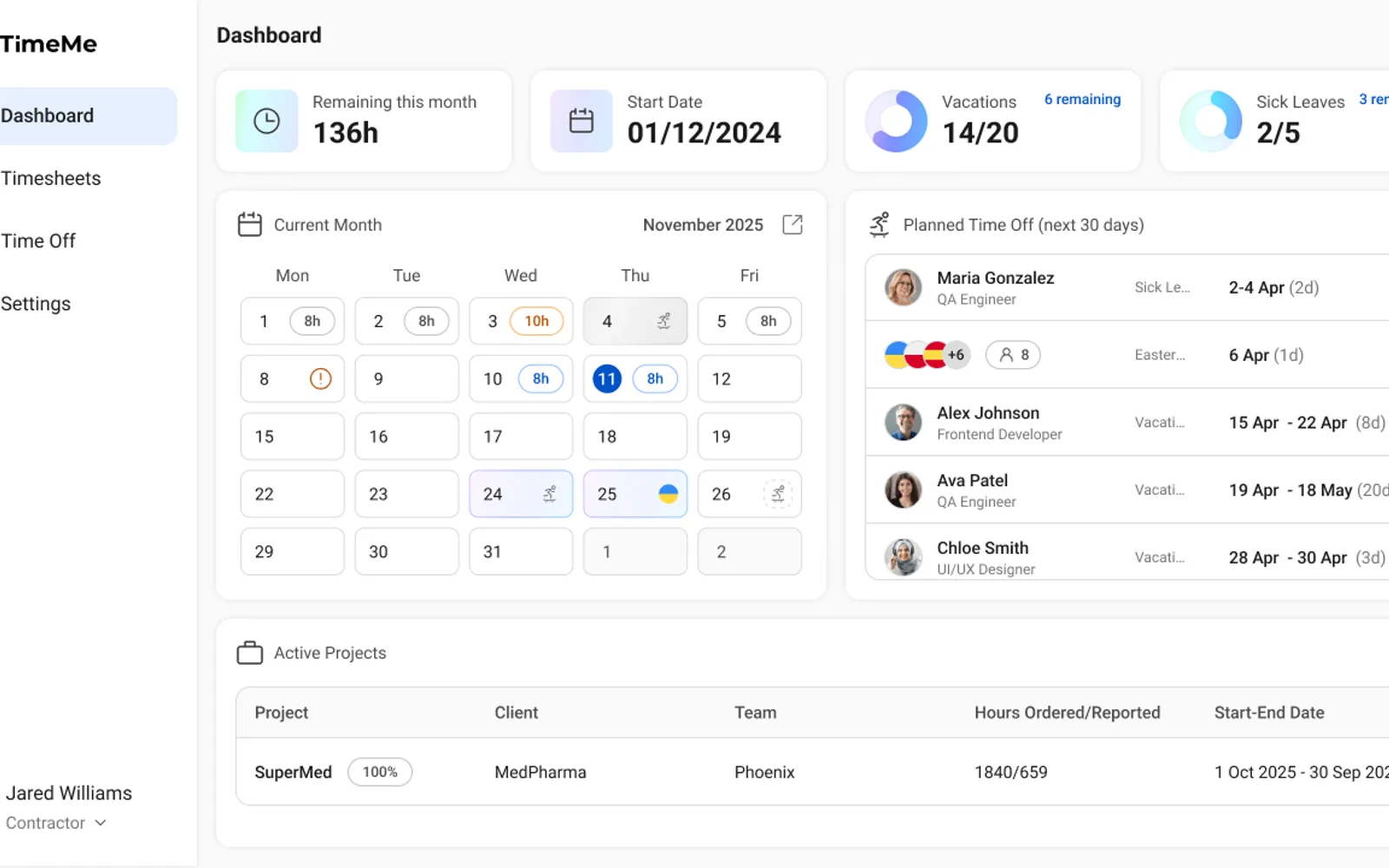 TimeMe — screenshot from the Microsoft Marketplace listing