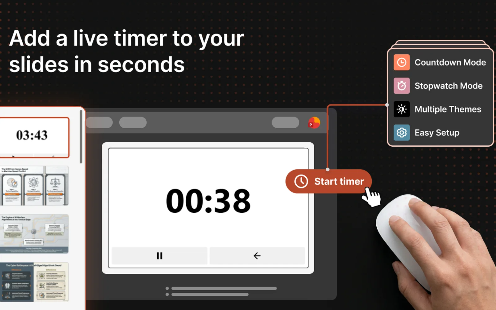 Timer for PowerPoint — screenshot from the Microsoft Marketplace listing