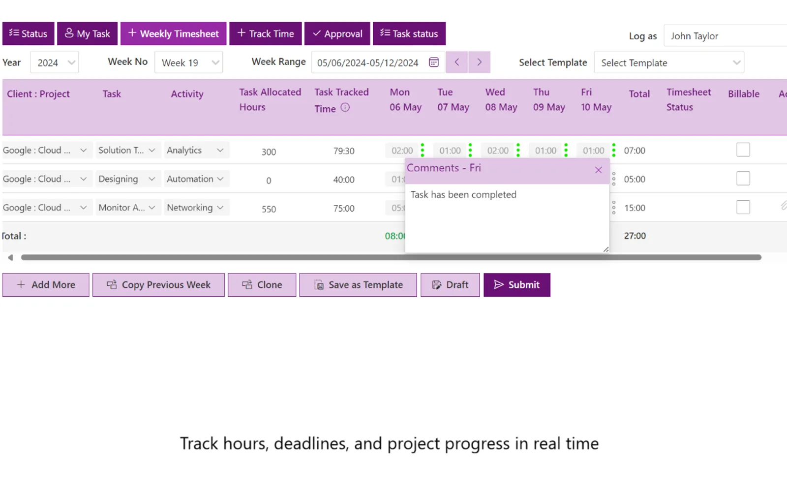Timesheet 365 — screenshot from the Microsoft Marketplace listing