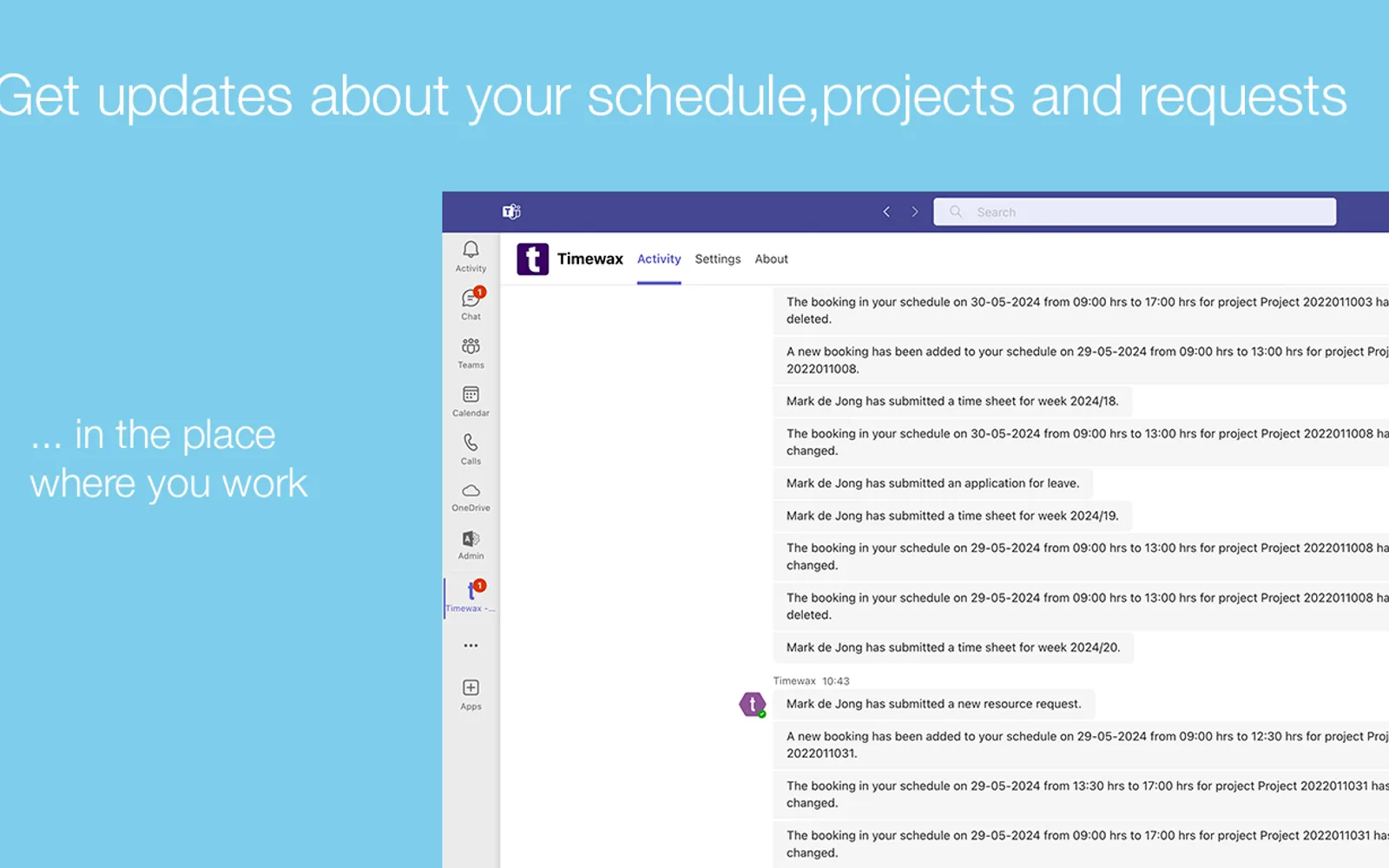 Timewax — screenshot from the Microsoft Marketplace listing