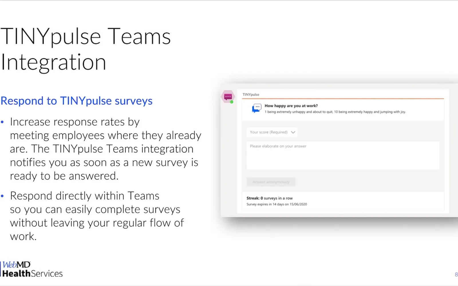 TINYpulse — screenshot from the Microsoft Marketplace listing