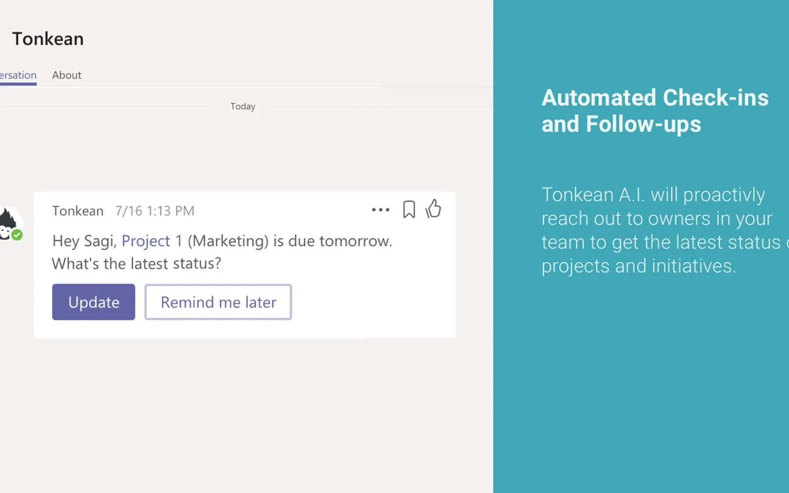 Tonkean — screenshot from the Microsoft Marketplace listing