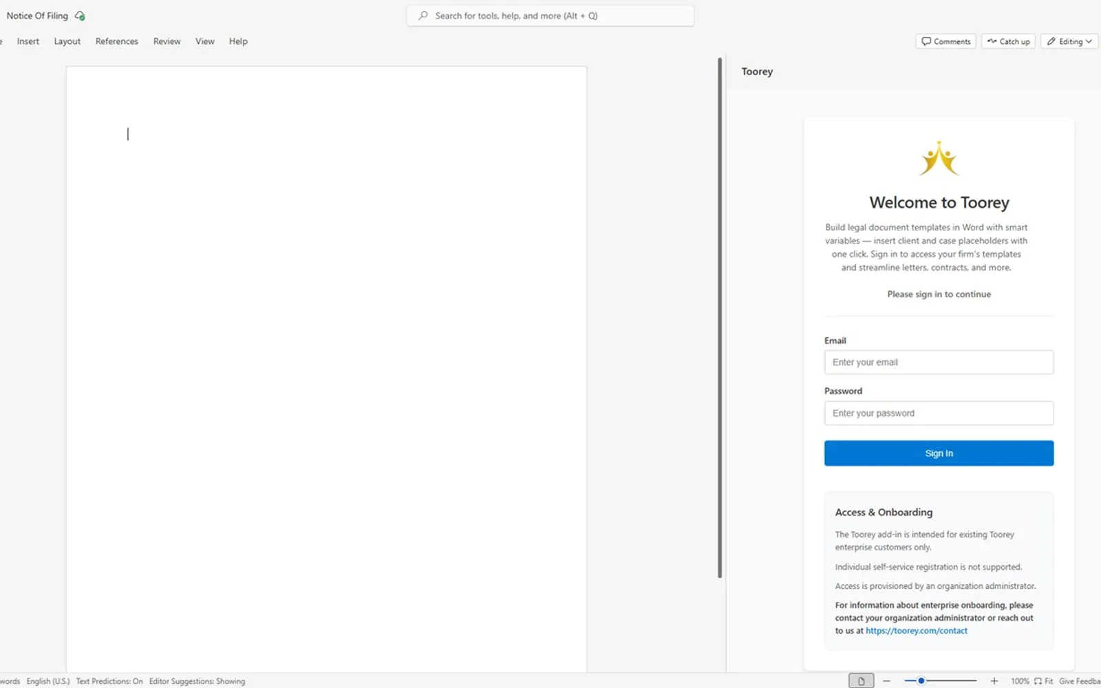 Toorey — screenshot from the Microsoft Marketplace listing