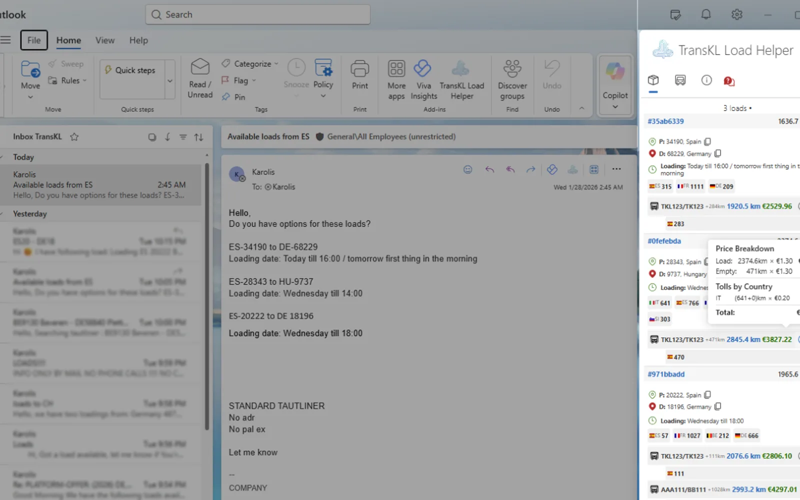 TransKL Helper — screenshot from the Microsoft Marketplace listing