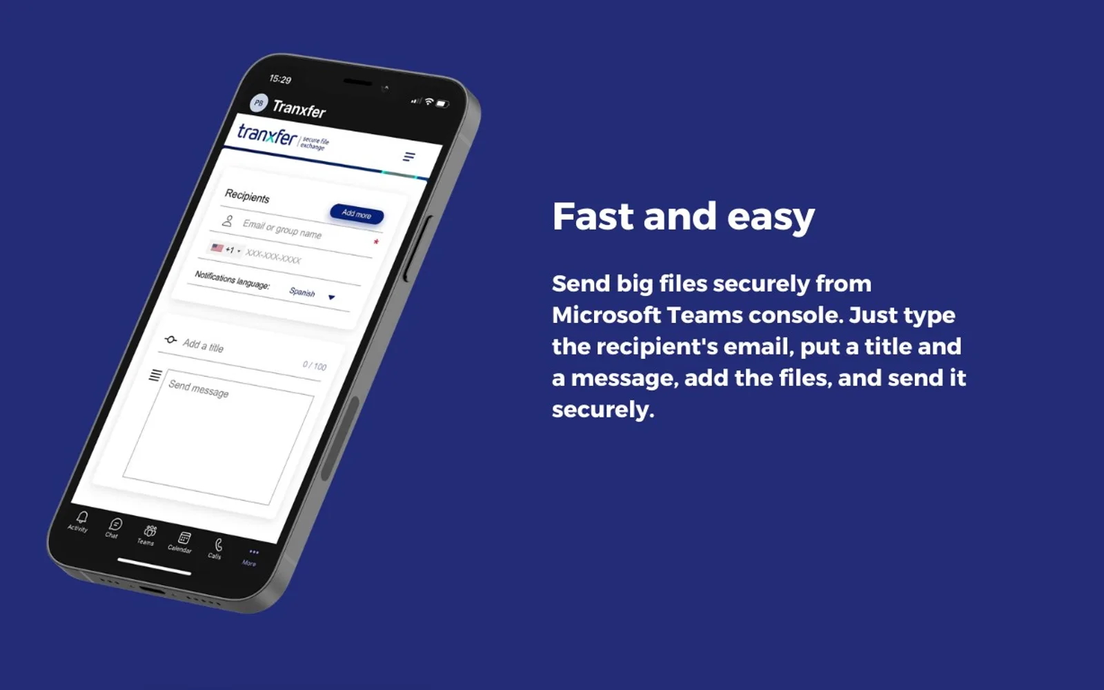 Tranxfer — screenshot from the Microsoft Marketplace listing