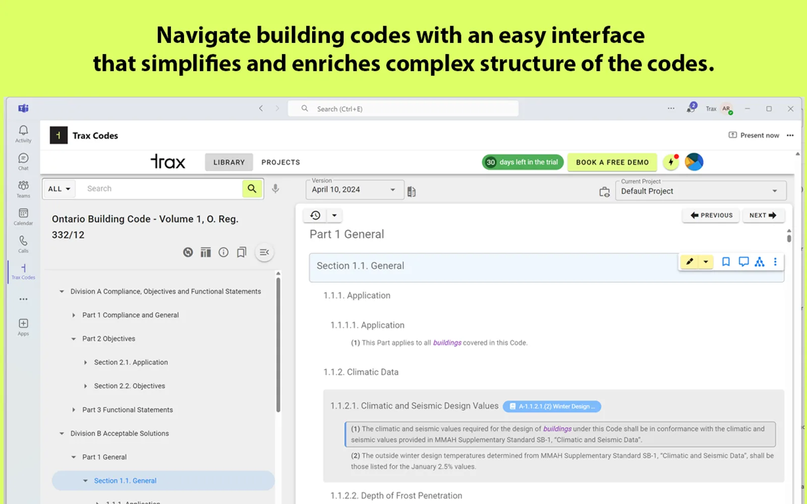 Trax Codes — screenshot from the Microsoft Marketplace listing