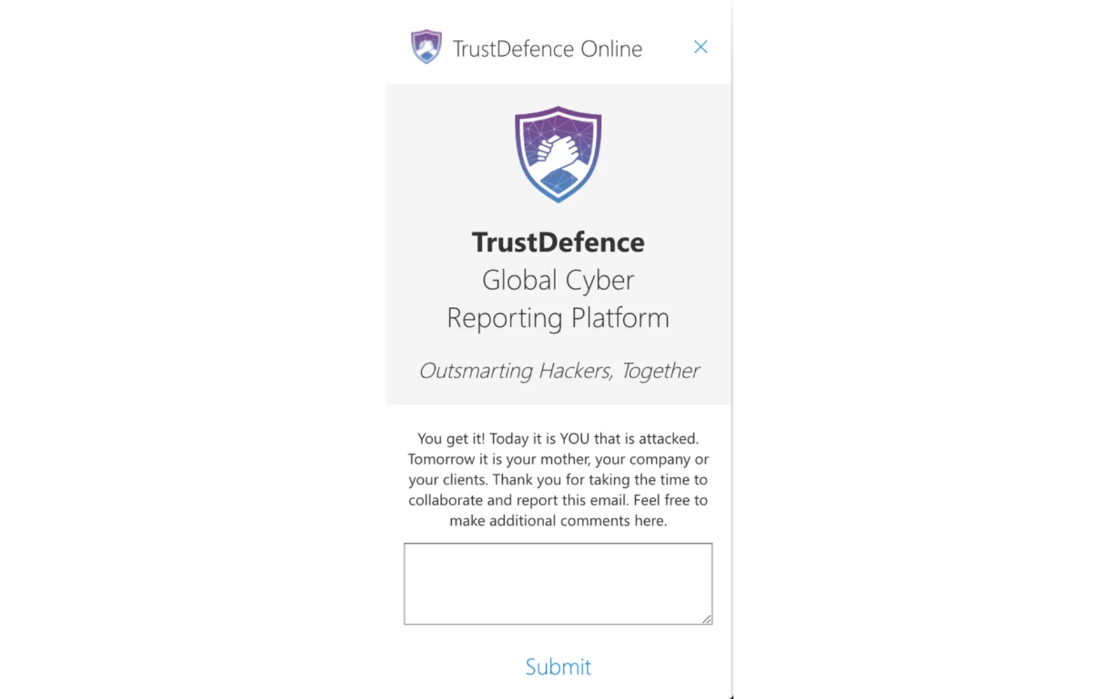 TrustDefence Online — screenshot from the Microsoft Marketplace listing